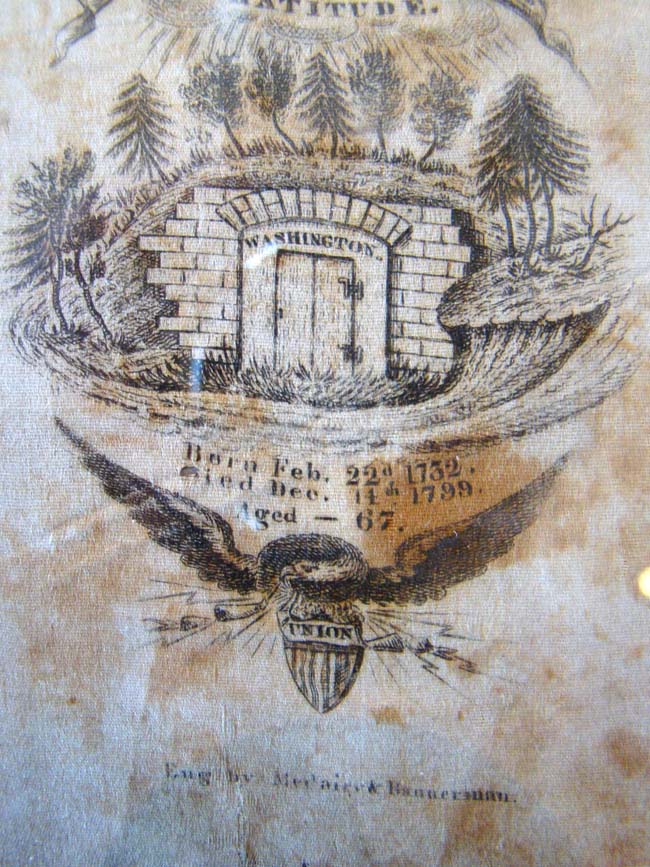 A RARE early 19th century George Washington Memorial silk banner — image 2